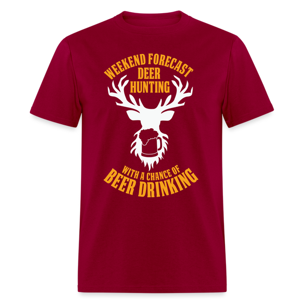 5068 1/4S Weekend Forecast Deer Hunting PREMIUM TSHIRT - dark red