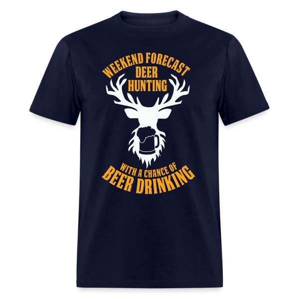 5068 1/4S Weekend Forecast Deer Hunting PREMIUM TSHIRT - navy