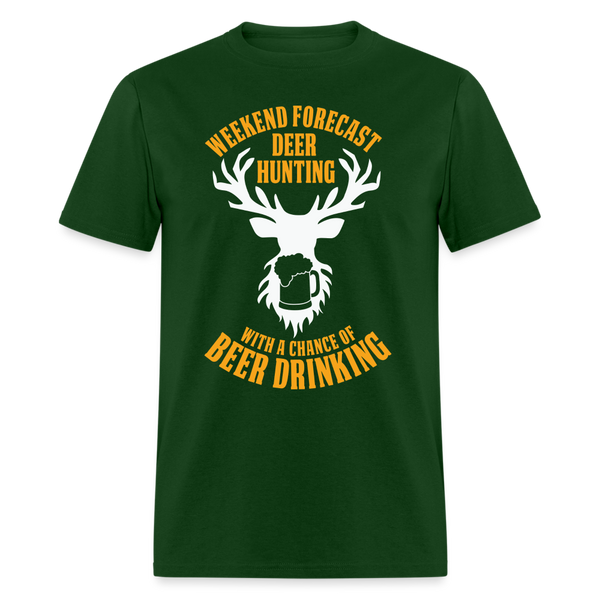 5068 1/4S Weekend Forecast Deer Hunting PREMIUM TSHIRT - forest green