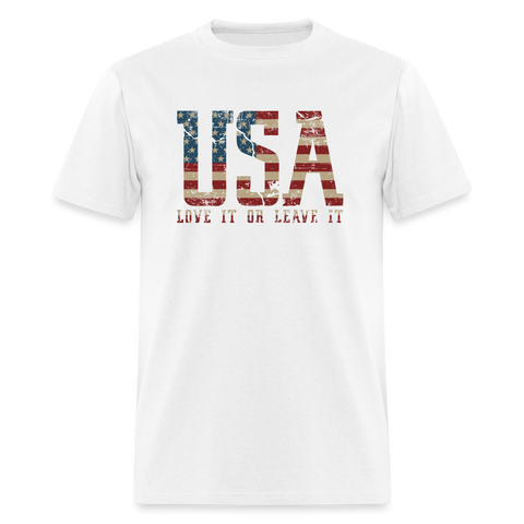 5074 1/4S USA Love It or Leave It PREMIUM TSHIRT - white