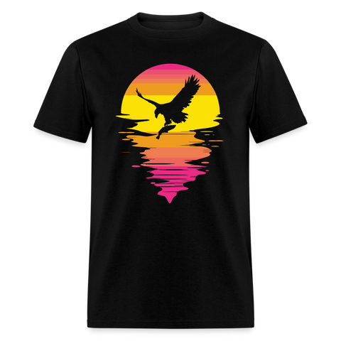 5077 1/4S Eagle Sunset PREMIUM TSHIRT - black