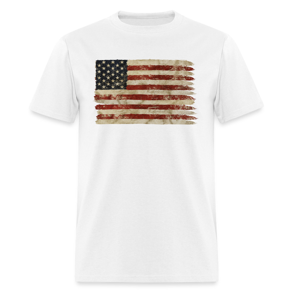 505 1/4S Distressed Flag PREMIUM TSHIRT - white