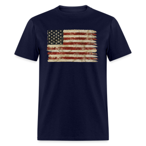 505 1/4S Distressed Flag PREMIUM TSHIRT - navy