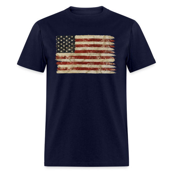 505 1/4S Distressed Flag PREMIUM TSHIRT - navy