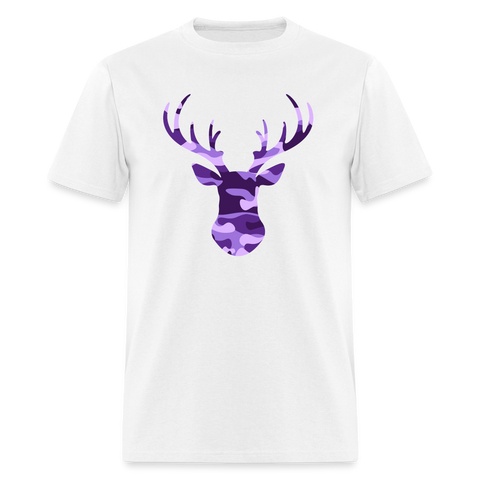 8020 1/4S Another Purple Camo Deer PREMIUM TSHIRT - white