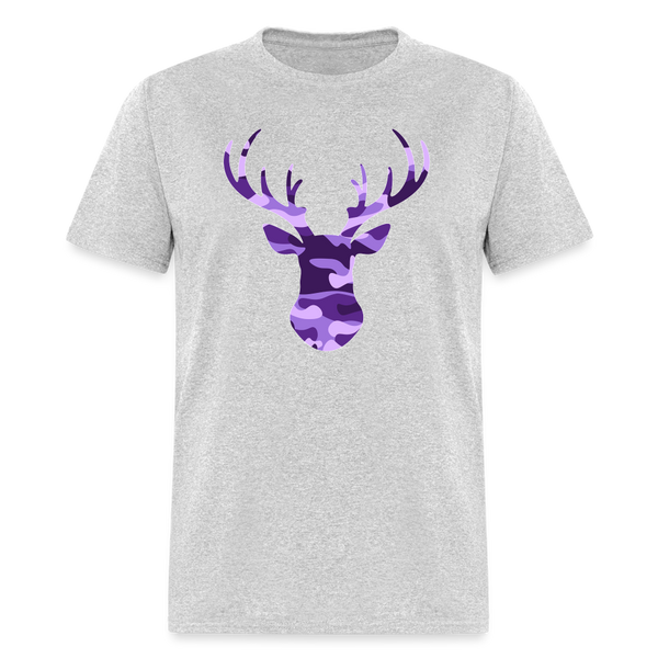 8020 1/4S Another Purple Camo Deer PREMIUM TSHIRT - heather gray