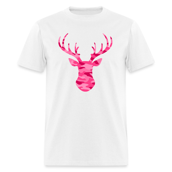 8168 1/4S Our Pink Camo Deer PREMIUM TSHIRT - white