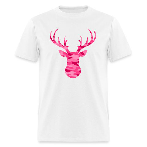 8168 1/4S Our Pink Camo Deer PREMIUM TSHIRT - white