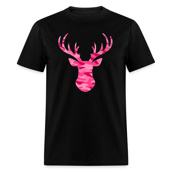 8168 1/4S Our Pink Camo Deer PREMIUM TSHIRT - black