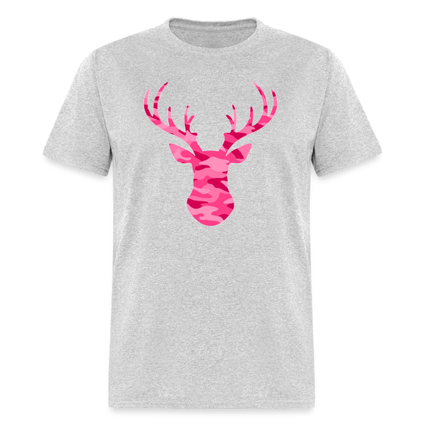 8168 1/4S Our Pink Camo Deer PREMIUM TSHIRT - heather gray