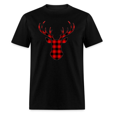 8303 1/4S Our Buffalo Plaid Deer PREMIUM TSHIRT - black