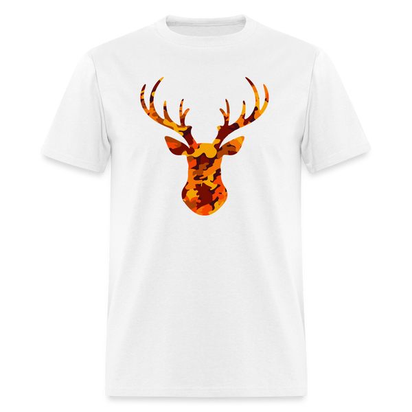 8258 1/4S Fall Inspired Camo Deer PREMIUM TSHIRT - white