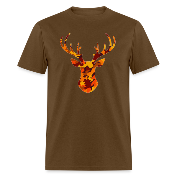 8258 1/4S Fall Inspired Camo Deer PREMIUM TSHIRT - brown