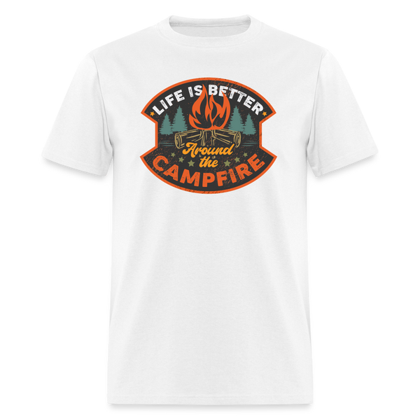 5087 1/4S Life Is Better Around The Campfire PREMIUM TSHIRT - white