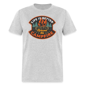 5087 1/4S Life Is Better Around The Campfire PREMIUM TSHIRT - heather gray