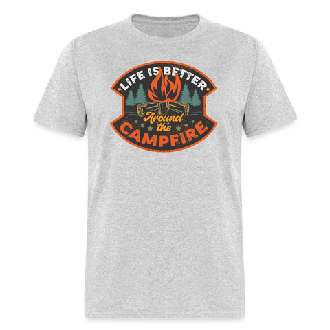 5087 1/4S Life Is Better Around The Campfire PREMIUM TSHIRT - heather gray