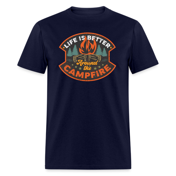 5087 1/4S Life Is Better Around The Campfire PREMIUM TSHIRT - navy