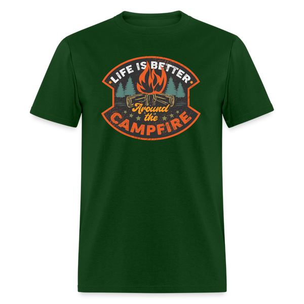 5087 1/4S Life Is Better Around The Campfire PREMIUM TSHIRT - forest green