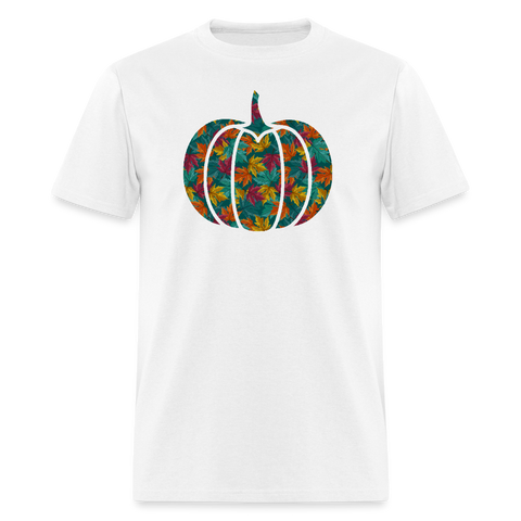 8034 1/4S Maple Leaves Pumpkin PREMIUM TSHIRT - white