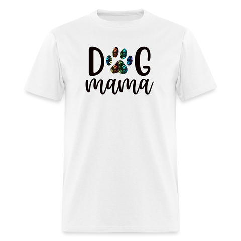 8366 1/4S Melissa's Colorful Paws Dog Mama 6 PREMIUM TSHIRT - white