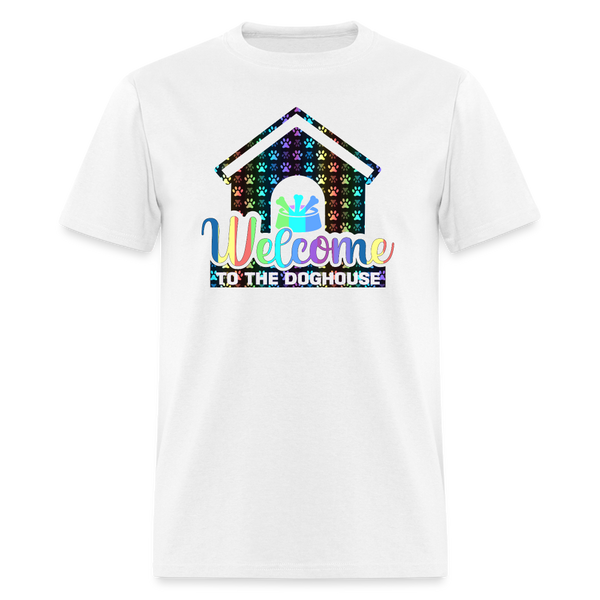 8366 1/4S Melissa's Colorful Paws Doghouse 1 PREMIUM TSHIRT - white