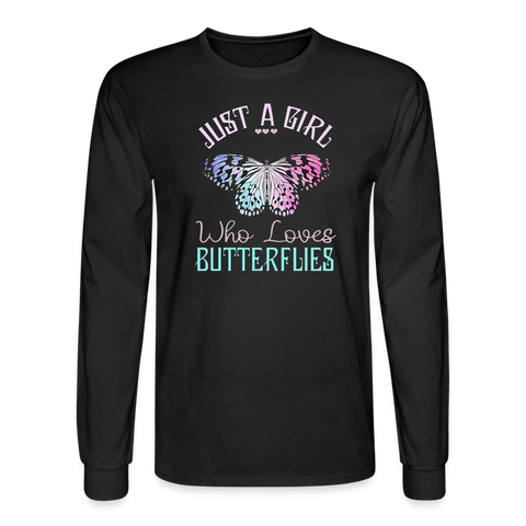 5096 4/4S Just A Girl Who Loves Butterflies PREMIUM TSHIRT - black