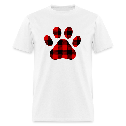 5061 1/4S Buffalo Plaid Paw PREMIUM TSHIRT - white