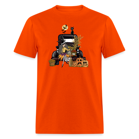 5105 1/4S Halloween Witch Truck PREMIUM TSHIRT - orange