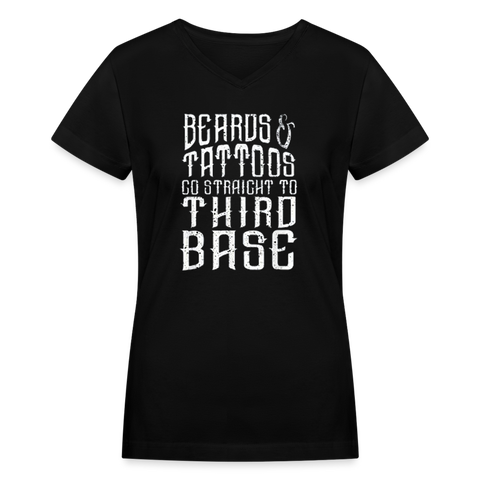 5113 Beards & Tattoos PREMIUM VNECK TSHIRT - black