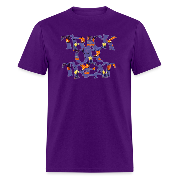 8042 1/4S Happy Halloween on Purple Trick or Treat PREMIUM TSHIRT - purple