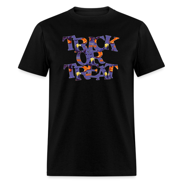 8042 1/4S Happy Halloween on Purple Trick or Treat PREMIUM TSHIRT - black