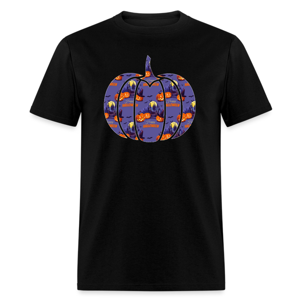 8042 1/4S Happy Halloween on Purple Pumpkin PREMIUM TSHIRT - black