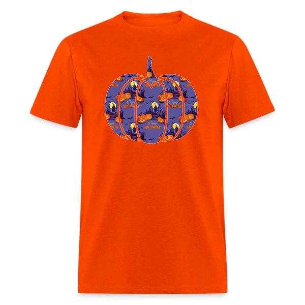 8042 1/4S Happy Halloween on Purple Pumpkin PREMIUM TSHIRT - orange