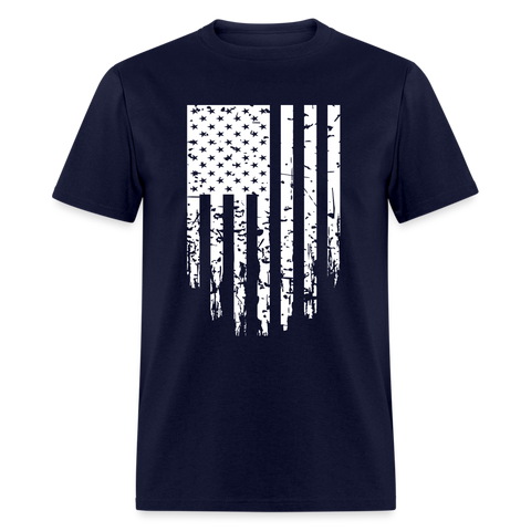 5115 Distressed Vertical Flag PREMIUM TSHIRT - navy