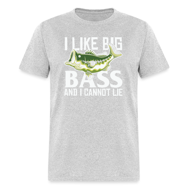 5116 1/4S I Like Big Bass and I Cannot Lie PREMIUM TSHIRT - heather gray