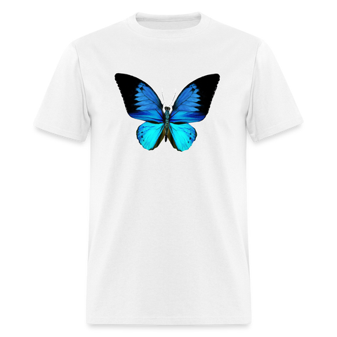 5120 1/4S Bright Blue Butterfly PREMIUM TSHIRT - white