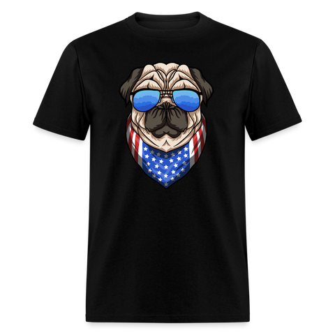 5124 Patriotic Pug PREMIUM TSHIRT - black