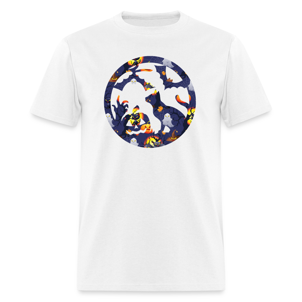 8045 1/4S Hallowed Tree Cat Circle PREMIUM TSHIRT - white