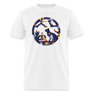 8045 1/4S Hallowed Tree Cat Circle PREMIUM TSHIRT - white