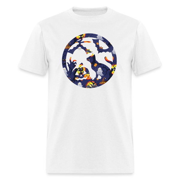 8045 1/4S Hallowed Tree Cat Circle PREMIUM TSHIRT - white