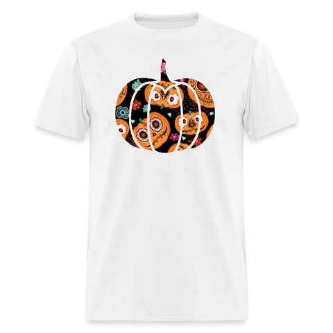 8046 1/4S Sugar Skull Pumpkins Pumpkin PREMIUM TSHIRT - white