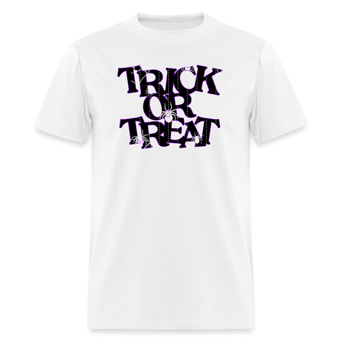 8039 1/4S Classic Hallow Webs Trick or Treat PREMIUM TSHIRT - white