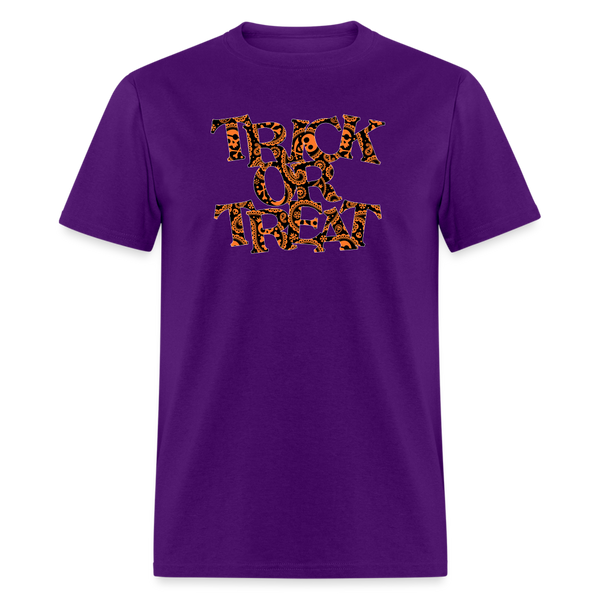 8048 1/4S Paisley Skulls Trick or Treat PREMIUM TSHIRT - purple