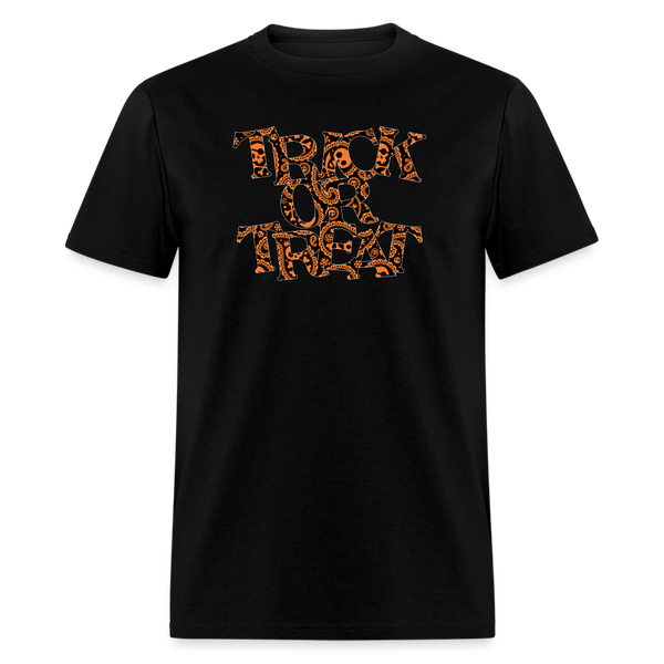 8048 1/4S Paisley Skulls Trick or Treat PREMIUM TSHIRT - black