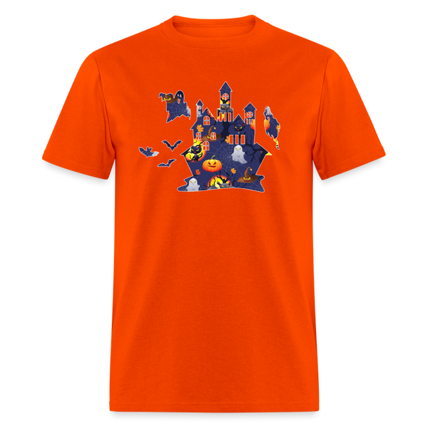 8045 1/4S Hallowed Tree Haunted House PREMIUM TSHIRT - orange