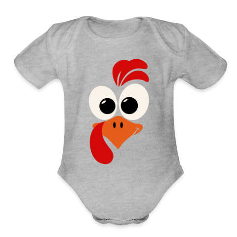 5130 1/4S Turkey Face ONESIE - heather grey