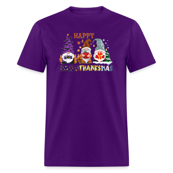 5133 1/4S Happy HalloThanksMas Gnomes PREMIUM TSHIRT - purple