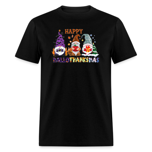 5133 1/4S Happy HalloThanksMas Gnomes PREMIUM TSHIRT - black