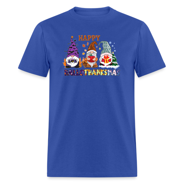 5133 1/4S Happy HalloThanksMas Gnomes PREMIUM TSHIRT - royal blue