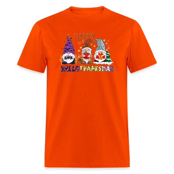 5133 1/4S Happy HalloThanksMas Gnomes PREMIUM TSHIRT - orange